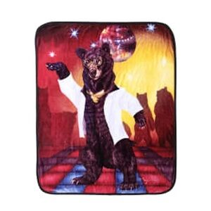 Blanket Plush Throw Bear Wild Frontier 50x60 Blanket Disco Bear New In Package